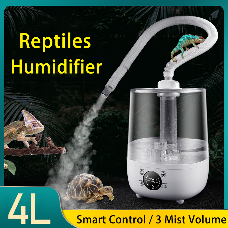 Terrarium Fogger Ultrasonic - 水陸両生類のハーブのためのヒューマンディスタンスとタイマーを備えた4lレプタイルテラリウム除湿機フォガーグリーンペットビバリウムマイスター除湿機