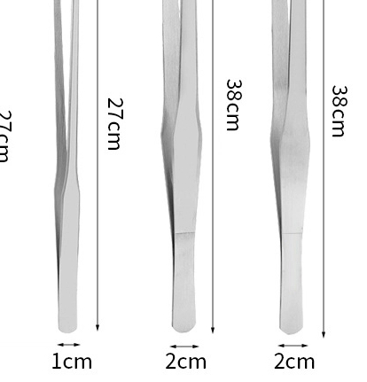 Feeding Tong Stainless - ステンレス製爬虫類用餌やりトング（ゴム製先端付き）水族館用ストレートおよびカーブピンセットペット用餌やりアクセサリー