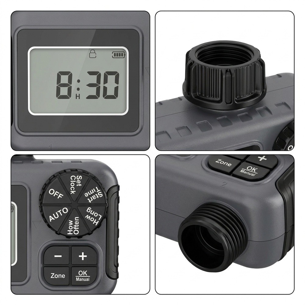庭用灌漑タイマー、デュアルアウトレット、ABSハウジング、芝 - Timer Dual Outlet のレビューと価格