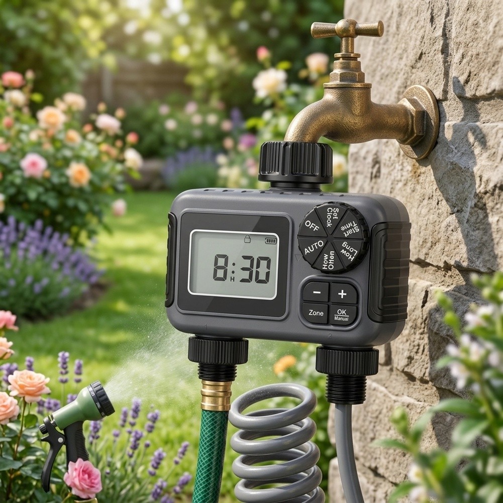 庭用灌漑タイマー、デュアルアウトレット、ABSハウジング、芝 - Timer Dual Outlet のレビューと価格